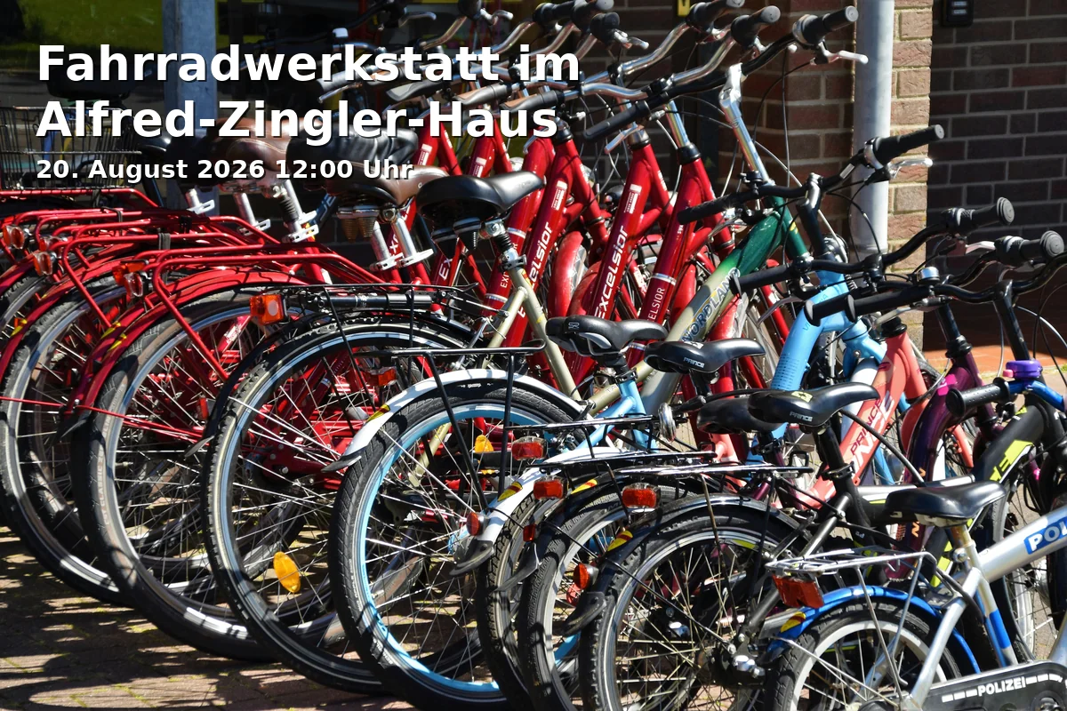 Event: Fahrradwerkstatt im Alfred-Zingler-Haus in Alfred-Zingler-Haus, Margaretenhof 10-12, Gelsenkirchen on 20. August 2026