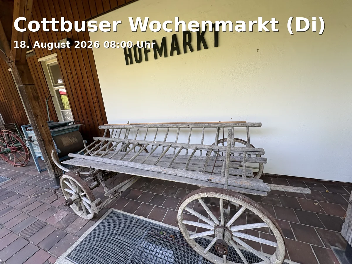 Event: Cottbuser Wochenmarkt (Di) in Oberkirchplatz Cottbus on 18. August 2026