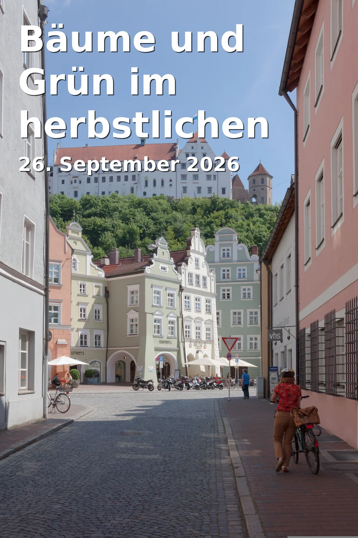 Bäume und Grün im herbstlichen Landshut