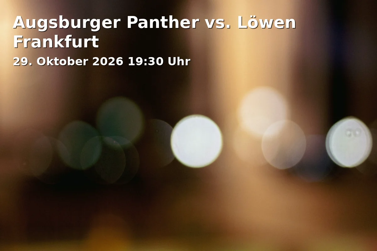 Event: Augsburger Panther vs. Löwen Frankfurt in Curt-Frenzel-Stadion, Senkelbachstraße 2, 86153 Augsburg on 29. Oktober 2026