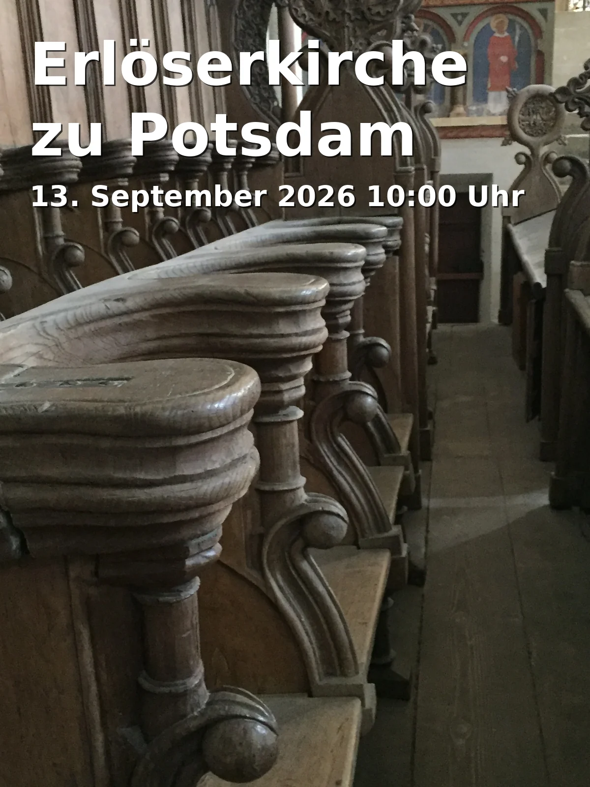 Event: Erlöserkirche zu Potsdam in Erlöserkirche, Nansenstraße 6, 14471 Potsdam on 13. September 2026