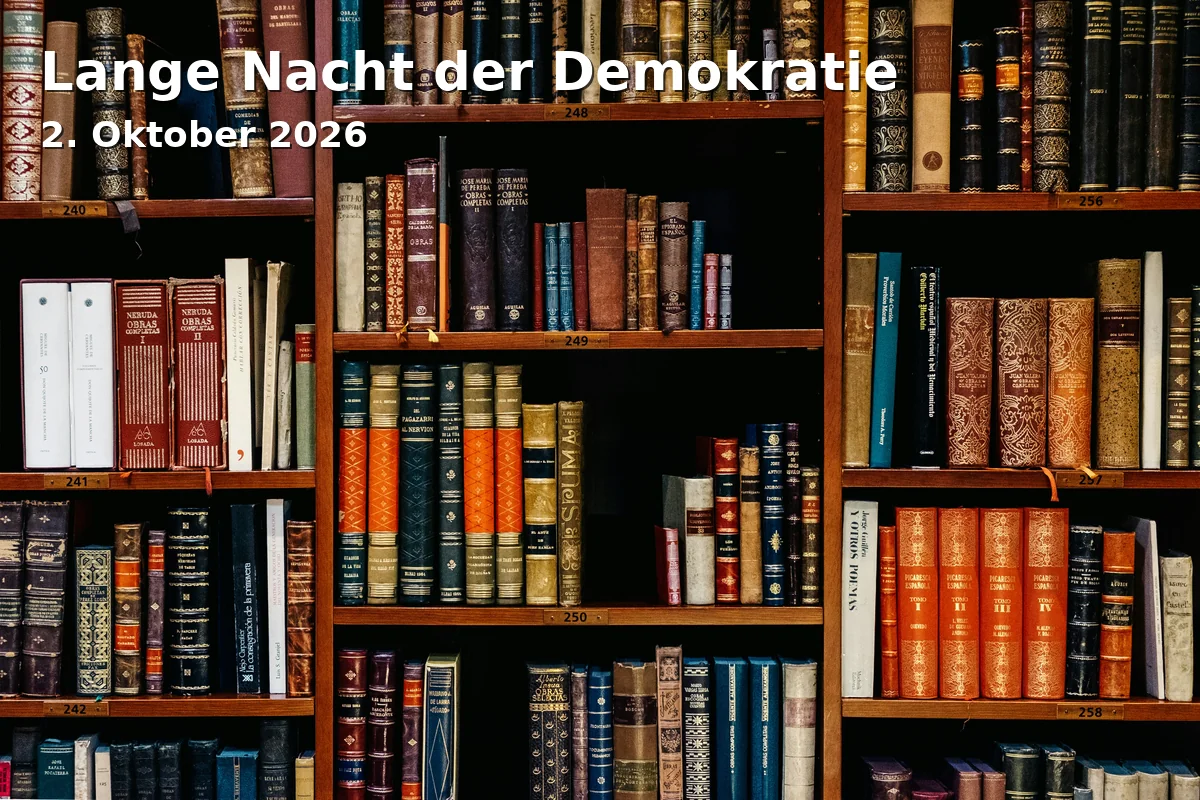 Event: Lange Nacht der Demokratie in Stadtbücherei am Ernst-Reuter-Platz, Ernst-Reuter-Platz, 86150 Augsburg on 2. Oktober 2026