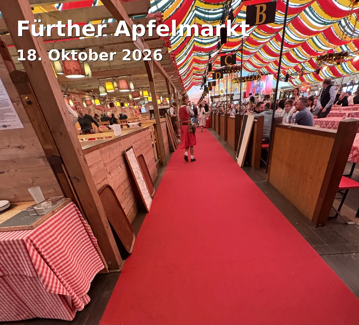 Event: Fürther Apfelmarkt in Stadtpark Fürth, Hans-Schiller-Allee, 90762 Fürth on 18. Oktober 2026