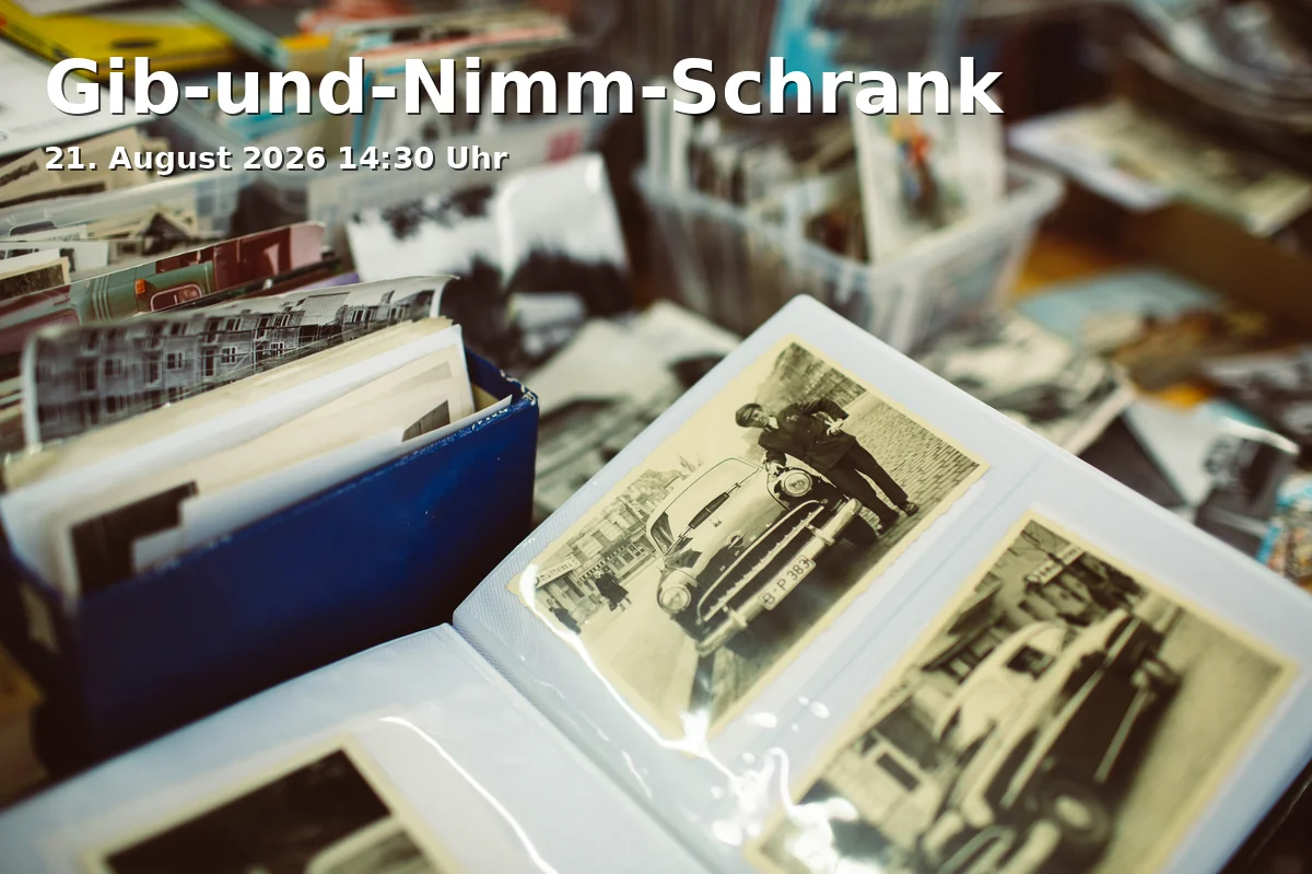 Event: Gib-und-Nimm-Schrank in Stadtteilzentrum Die Scheune, Odenwaldallee 2, 91056 Erlangen on 21. August 2026