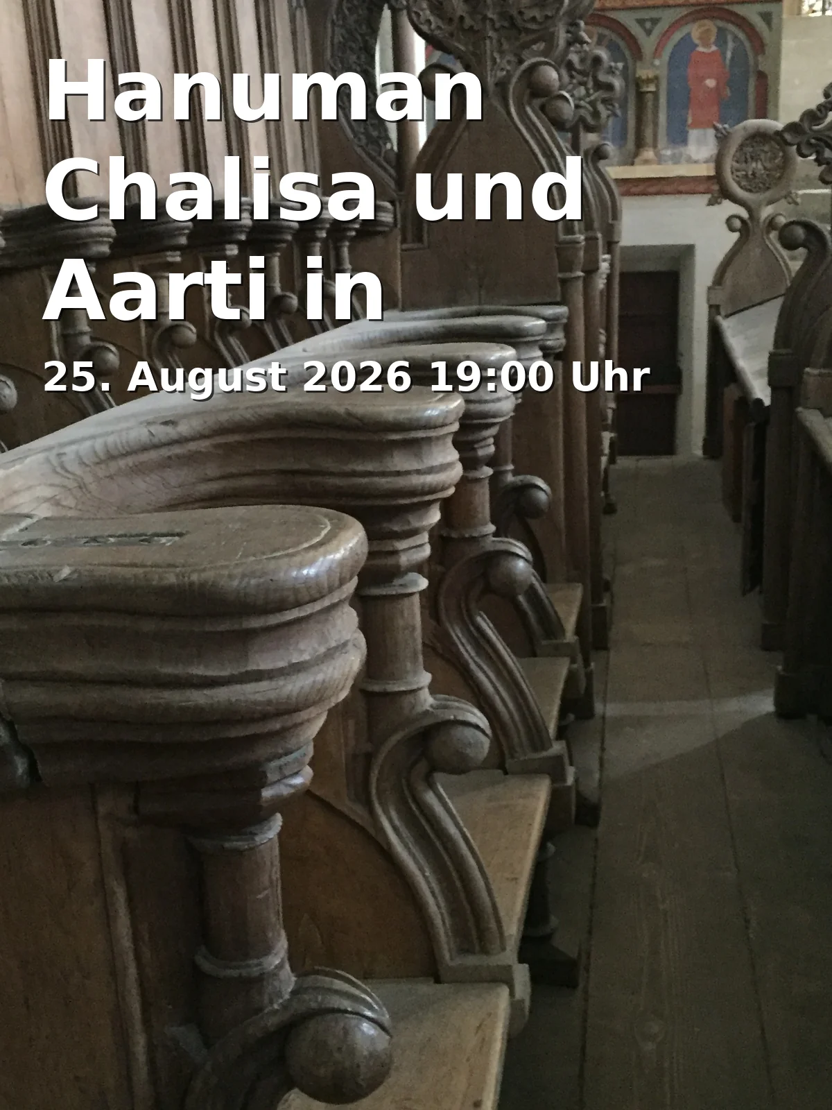 Event: Hanuman Chalisa und Aarti in Neu-Ulm in Sri Neem Karoli Baba Mandir, Nelsonallee 22, 89231 Neu-Ulm on 25. August 2026