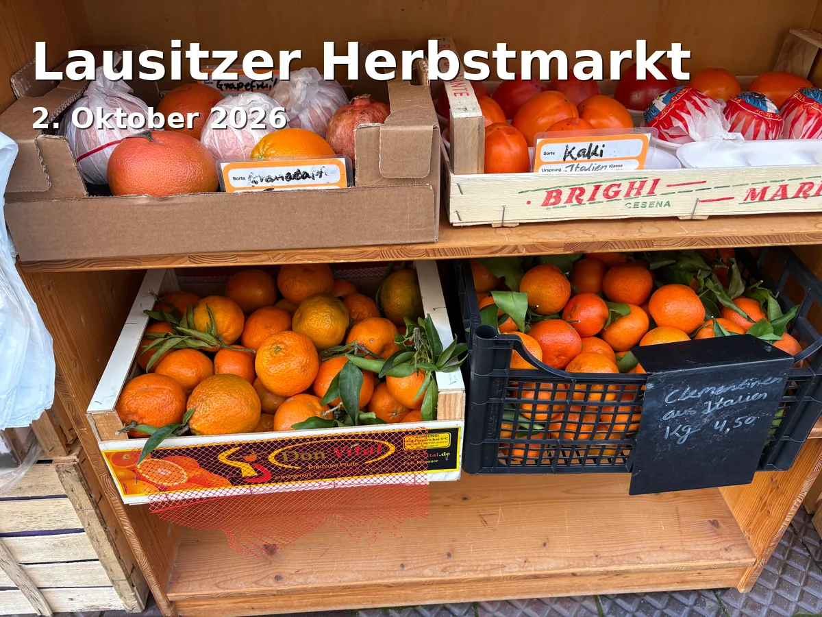 Event: Lausitzer Herbstmarkt in Oberkirchplatz, Cottbus on 2. Oktober 2026