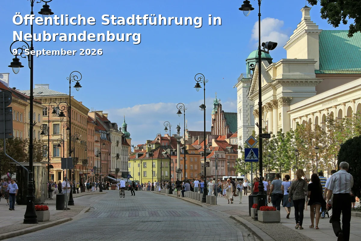 Event: Öffentliche Stadtführung in Neubrandenburg in Touristinfo im HKB, Parkstraße 1, 17033 Neubrandenburg on 9. September 2026