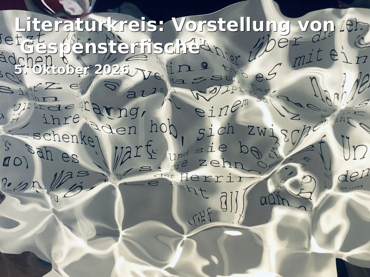Event: Literaturkreis: Vorstellung von 'Gespensterfische' in Stadtteilbücherei Göggingen, Von-Cobres-Str. 1, 86199 Augsburg on 5. Oktober 2026