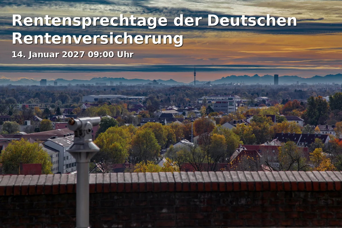 Event: Rentensprechtage der Deutschen Rentenversicherung in Landratsamt Dachau, Weiherweg 16, 85221 Dachau on 14. Januar 2027