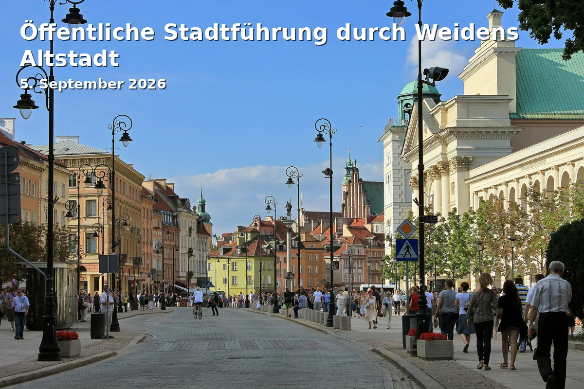 Event: Öffentliche Stadtführung durch Weidens Altstadt in Altes Rathaus, Marktplatz 1, 92637 Weiden on 5. September 2026