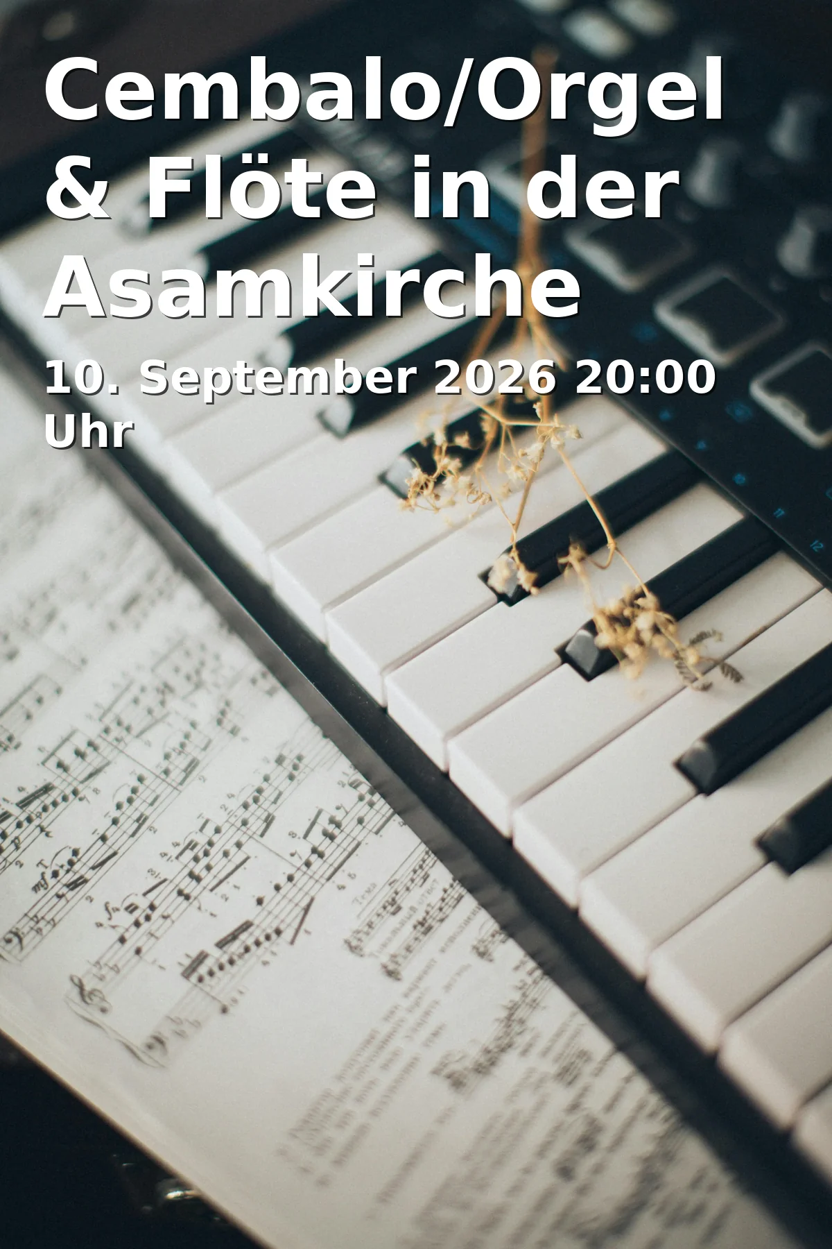 Event: Cembalo/Orgel & Flöte in der Asamkirche München in Asamkirche, Sendlinger Straße 32, 80331 München on 10. September 2026