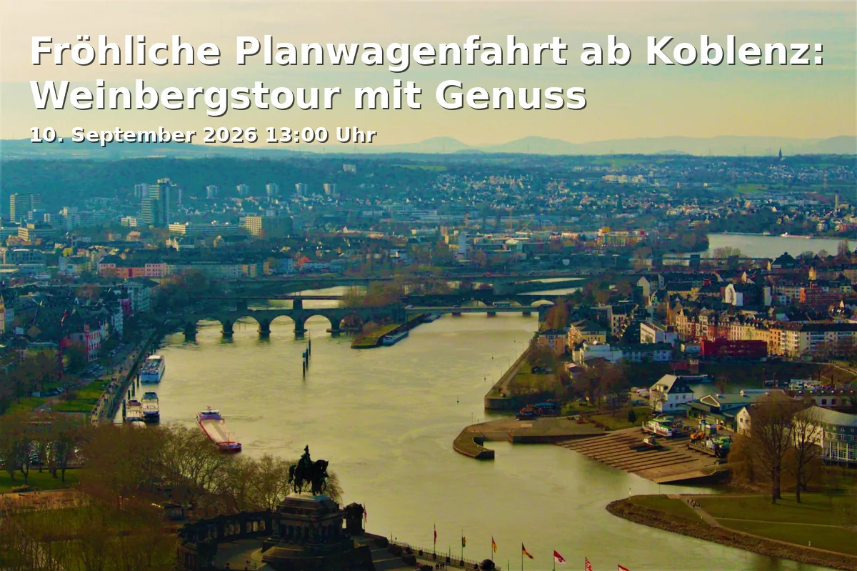 Event: Fröhliche Planwagenfahrt ab Koblenz: Weinbergstour mit Genuss