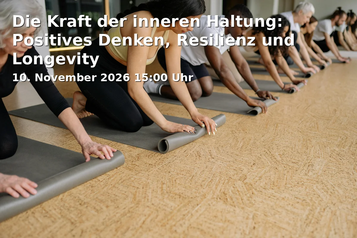 Event: Die Kraft der inneren Haltung: Positives Denken, Resilienz und Longevity in Herrmannstraße 6, 92637 Weiden i.d.OPf. on 10. November 2026