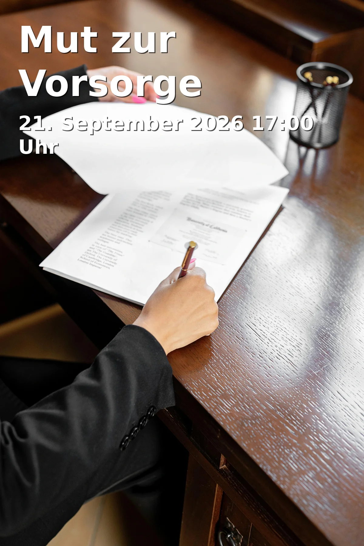 Event: Mut zur Vorsorge in AWO Aktiv-Punkt Jöllenbeck, Dorfstraße 35, 33739 Bielefeld on 21. September 2026