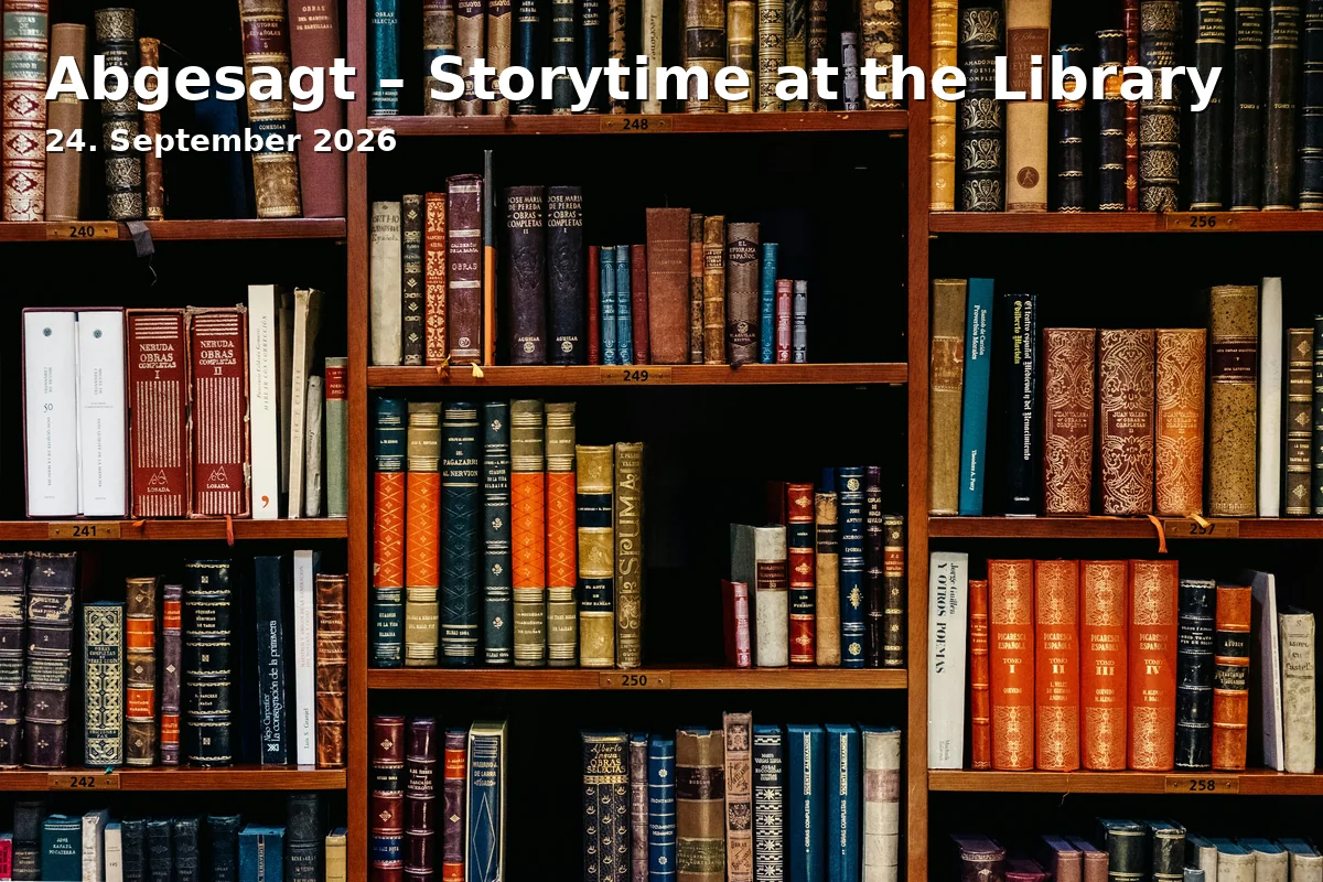 Event: Abgesagt – Storytime at the Library in Stadtteilbibliothek Sülz, Wichterichstraße 1, 50937 Köln on 24. September 2026
