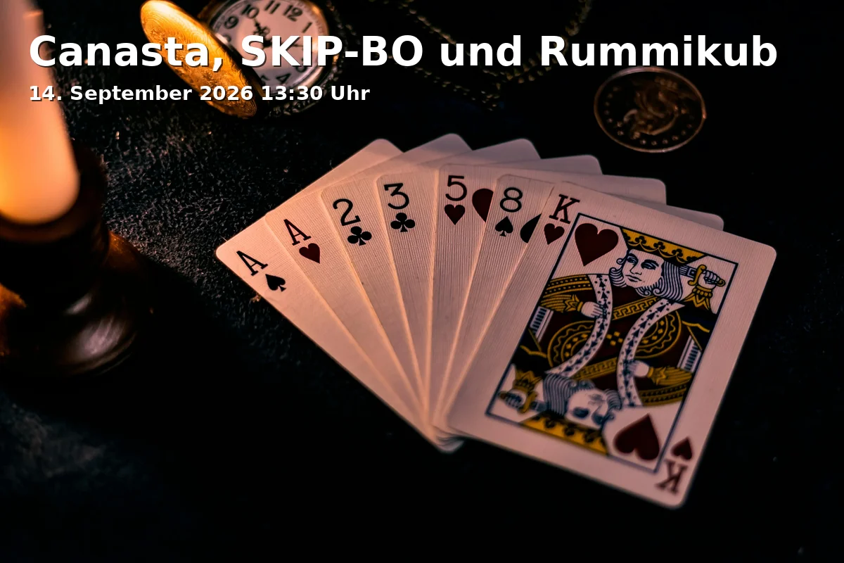 Event: Canasta, SKIP-BO und Rummikub in Stadtteilzentrum ISAR 12 - Bewegungsraum 1.OG, Isarstraße 12, 91052 Erlangen on 14. September 2026