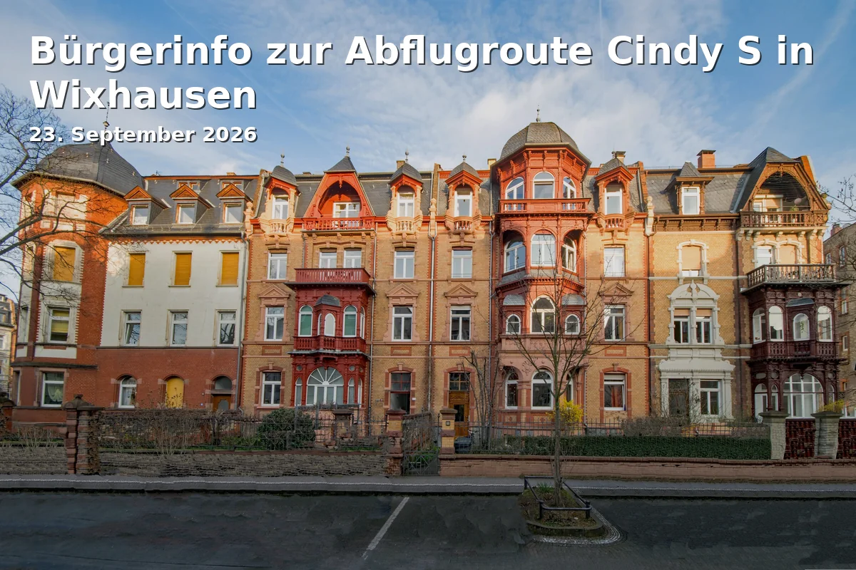 Event: Bürgerinfo zur Abflugroute Cindy S in Wixhausen in Bürgermeister-Pohl-Haus, Ernst-Ludwig-Straße 5, 64291 Darmstadt on 23. September 2026