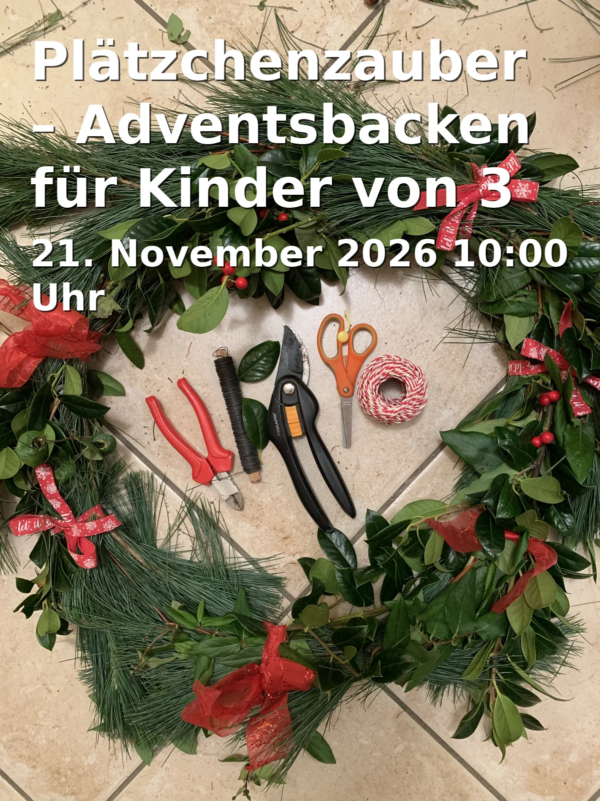 Event: Plätzchenzauber – Adventsbacken für Kinder von 3 bis 6 Jahren mit Begleitperson