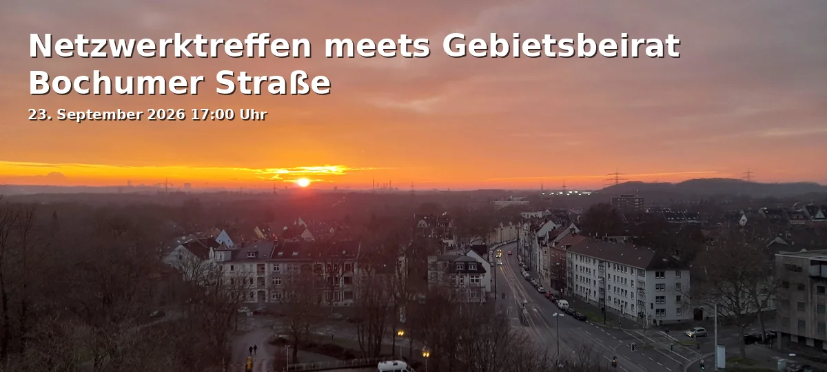 Event: Netzwerktreffen meets Gebietsbeirat Bochumer Straße in Café Ütelier, Bochumer Straße 114, Gelsenkirchen on 23. September 2026