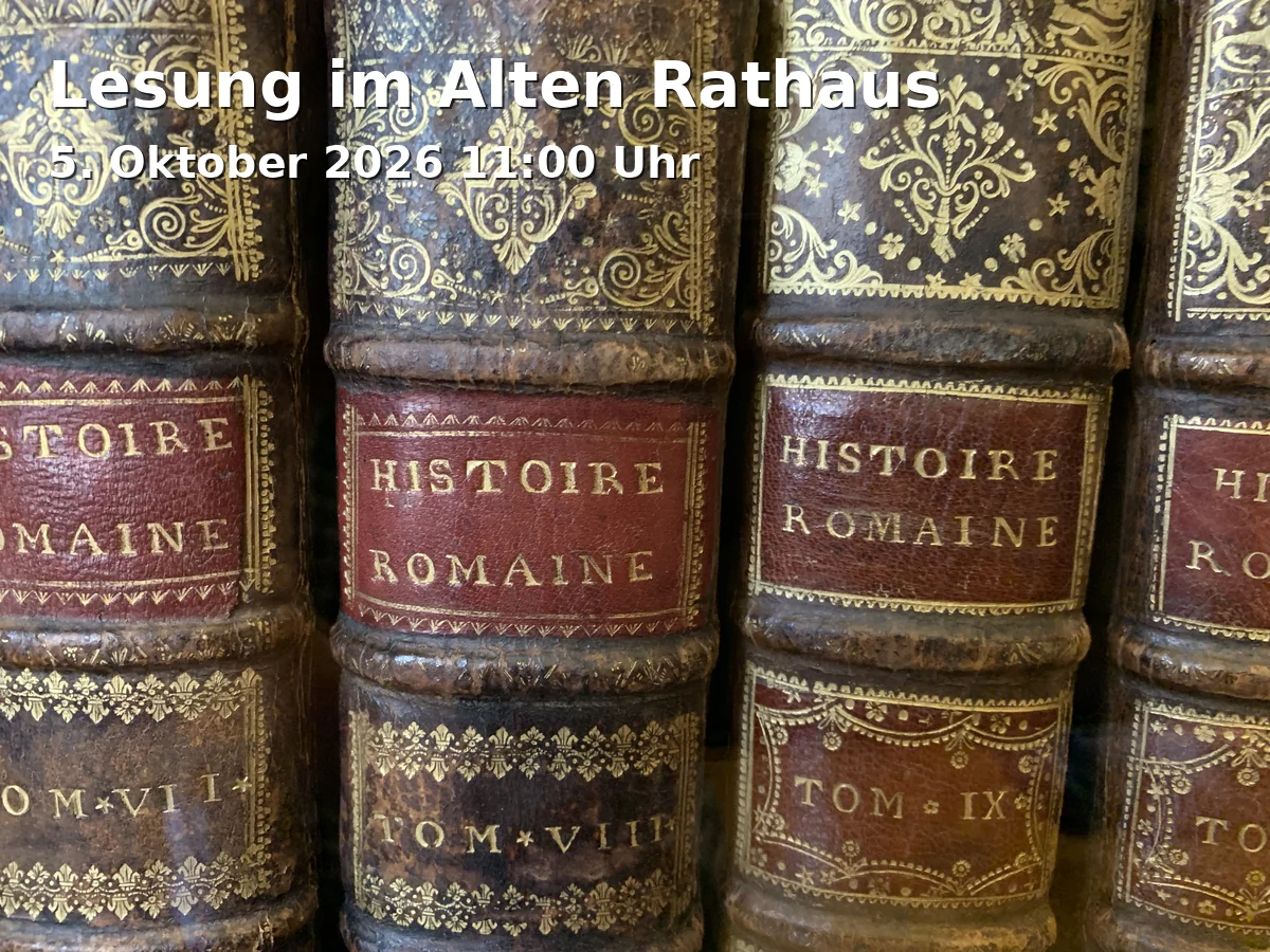 Event: Lesung im Alten Rathaus in Altes Rathaus, Amt für Internationales und globale Nachhaltigkeit, Rathausgasse 5-7, 53111 Bonn on 5. Oktober 2026