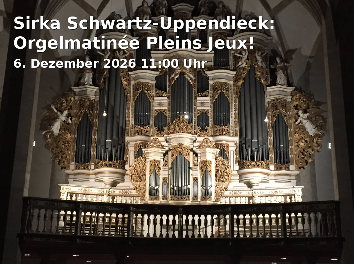 Event: Sirka Schwartz-Uppendieck: Orgelmatinée Pleins Jeux! in Auferstehungskirche Fürth, Nürnberger Straße 15, 90762 Fürth on 6. Dezember 2026