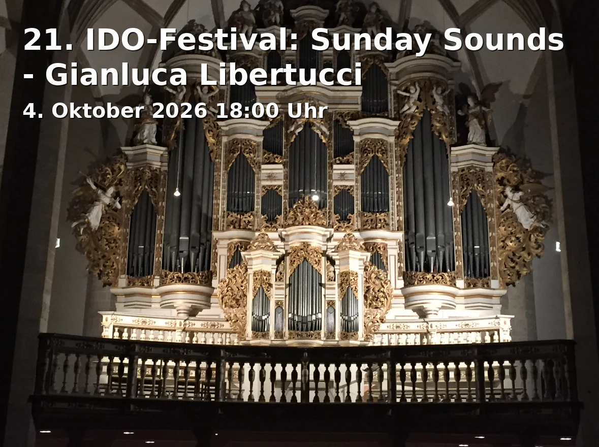 Event: 21. IDO-Festival: Sunday Sounds - Gianluca Libertucci in Heilige Dreifaltigkeit, Jülicher Str. 50, 40477 Düsseldorf-Derendorf on 4. Oktober 2026