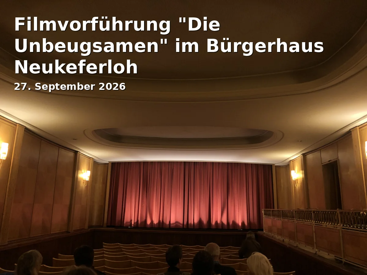 Event: Filmvorführung "Die Unbeugsamen" im Bürgerhaus Neukeferloh