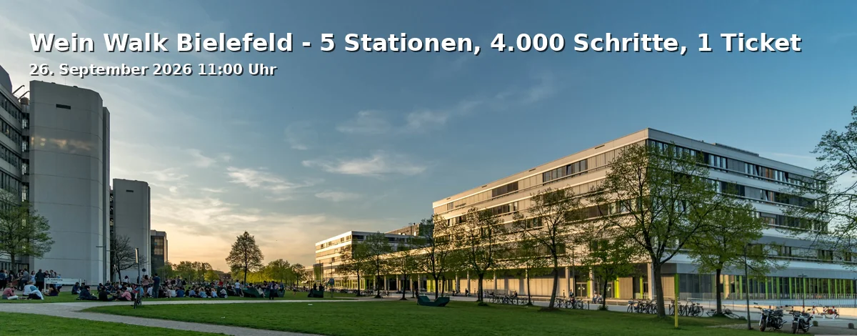 Event: Wein Walk Bielefeld - 5 Stationen, 4.000 Schritte, 1 Ticket in Bielefeld Innenstadt on 26. September 2026