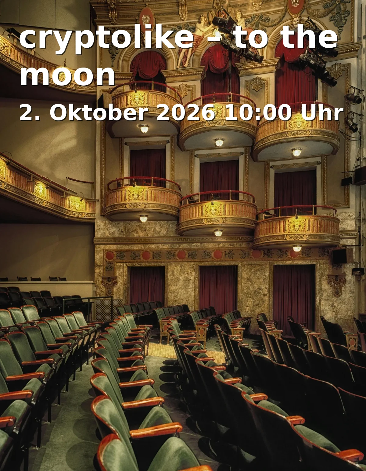 Event: cryptolike – to the moon in Consol Theater, Bismarckstraße 240, 45889 Gelsenkirchen on 2. Oktober 2026
