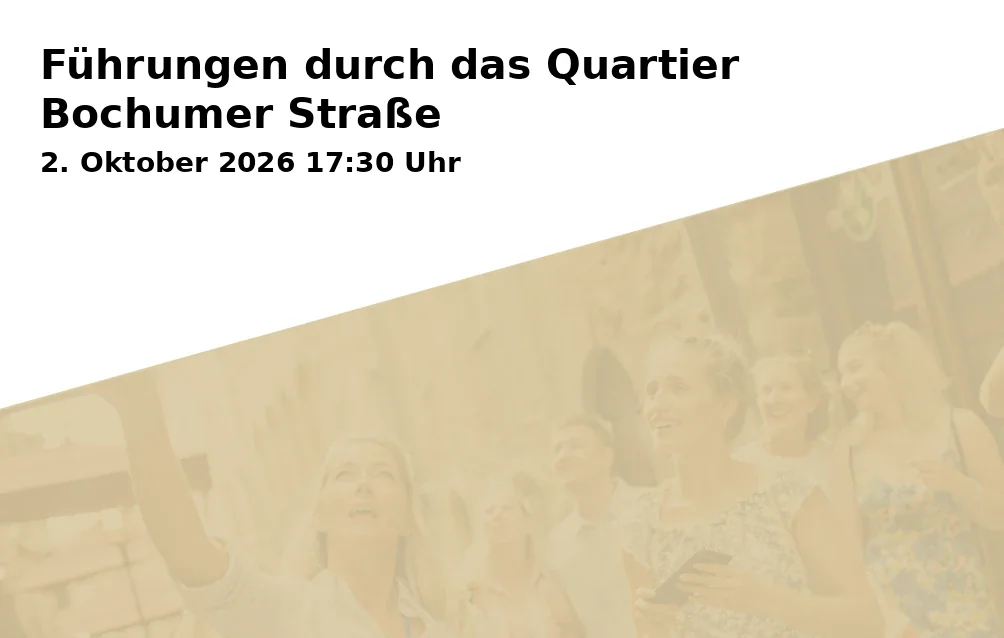 Event: Führungen durch das Quartier Bochumer Straße in Innenstadt Gelsenkirchen - Treffpunkt Justizzentrum, Bochumer Str. 79, Gelsenkirchen on 2. Oktober 2026