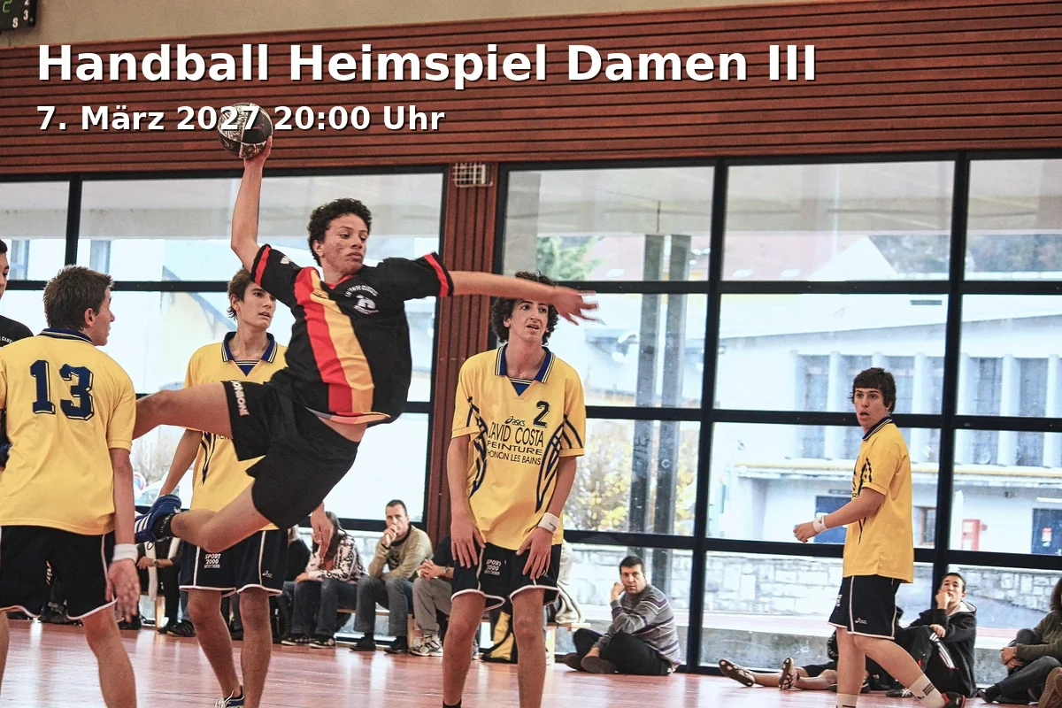 Event: Handball Heimspiel Damen III in Nikolaushalle, Nikolausstraße 11, 82211 Herrsching am Ammersee on 7. März 2027