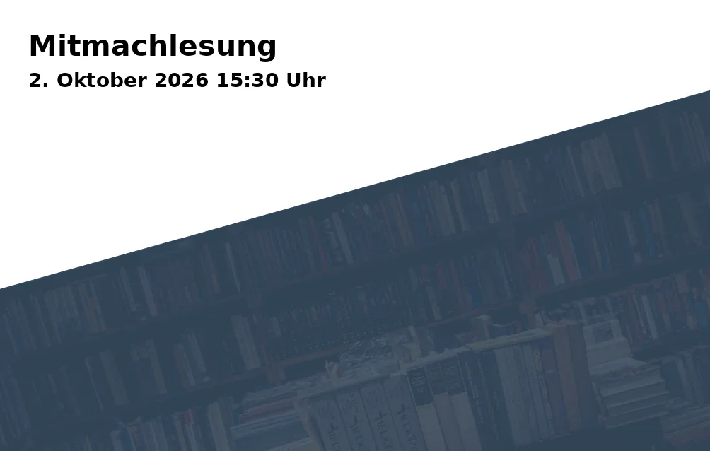Event: Mitmachlesung in Yvonne's Kiosk & Eventcafe, Rudolfstraße 13, 38114 Braunschweig on 2. Oktober 2026