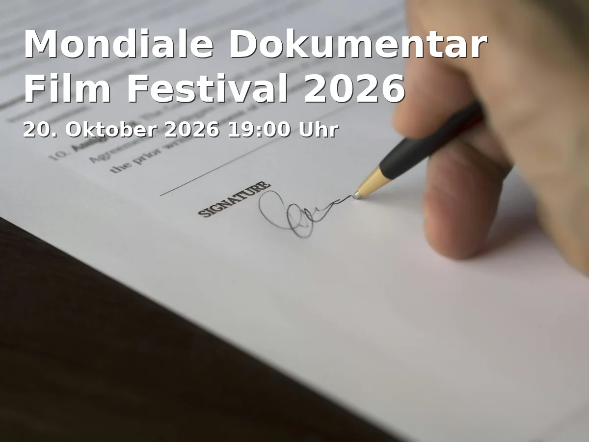 Event: Mondiale Dokumentar Film Festival 2026 in Zeughaus, Zeugplatz 4, 86150 Augsburg on 20. Oktober 2026