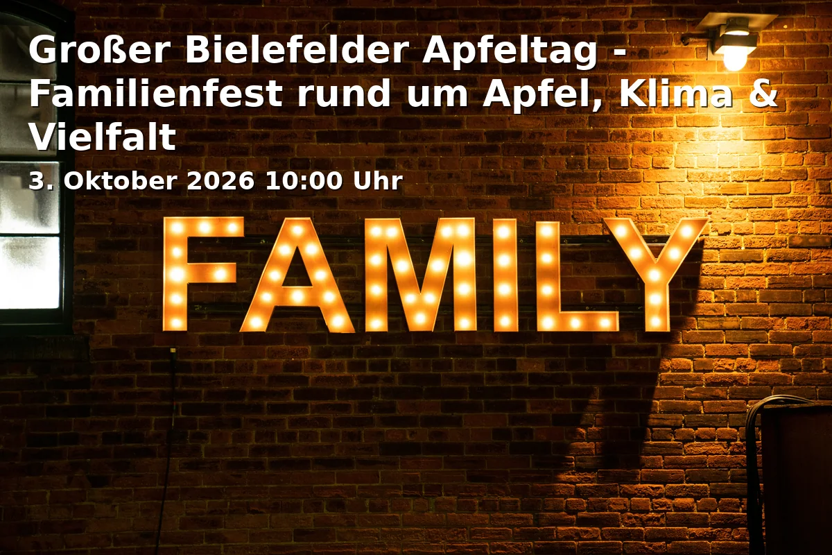 Event: Großer Bielefelder Apfeltag - Familienfest rund um Apfel, Klima & Vielfalt in Hof Ramsbrock, Ramsweg 2, 33647 Bielefeld on 3. Oktober 2026
