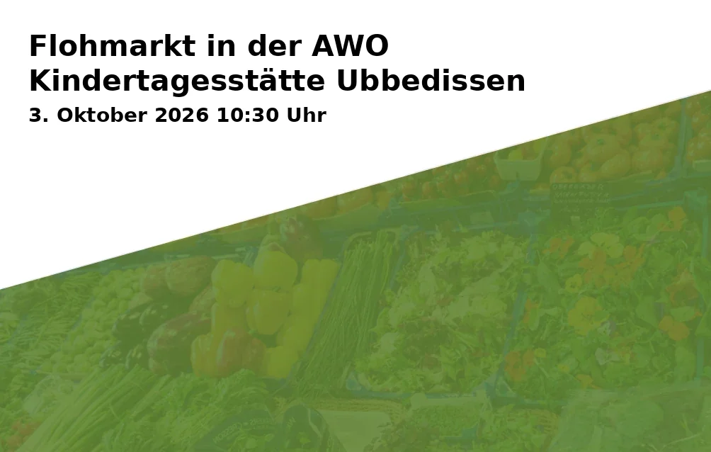 Event: Flohmarkt in der AWO Kindertagesstätte Ubbedissen in AWO-Kindertagesstätte Ubbedissen, Dingerdisser Straße 132, 33699 Bielefeld on 3. Oktober 2026