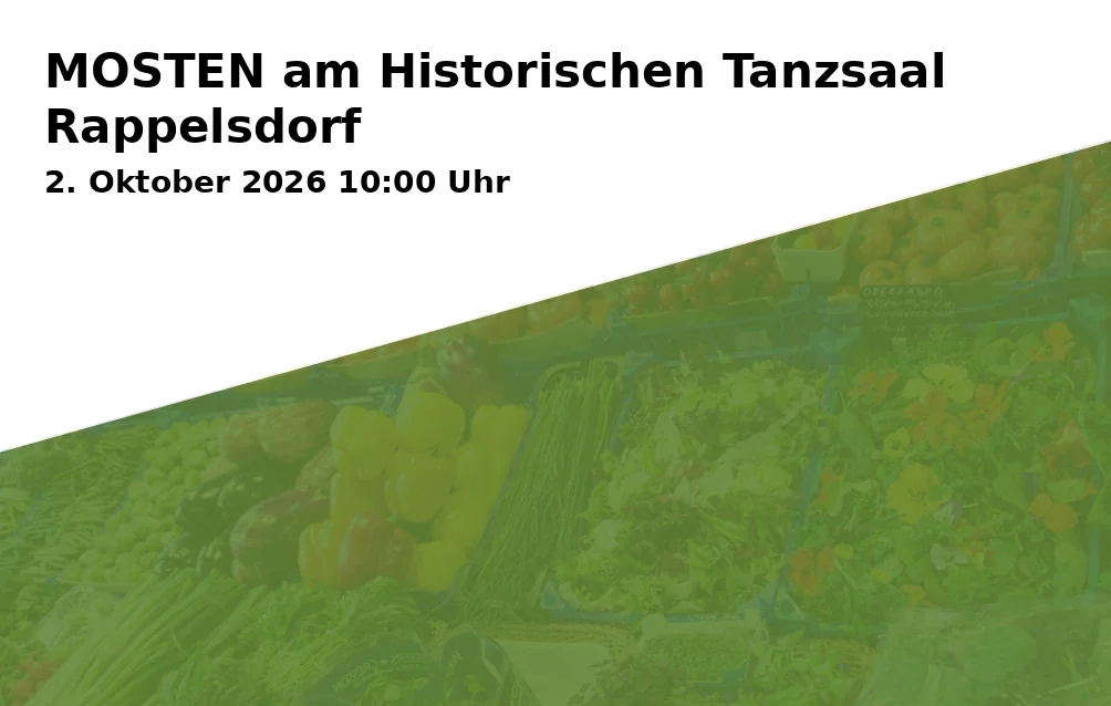 Event: MOSTEN am Historischen Tanzsaal Rappelsdorf in Historischer Tanzsaal Rappelsdorf, An der Todtenlache 2, 98553 Schleusingen OT Rappelsdorf on 2. Oktober 2026