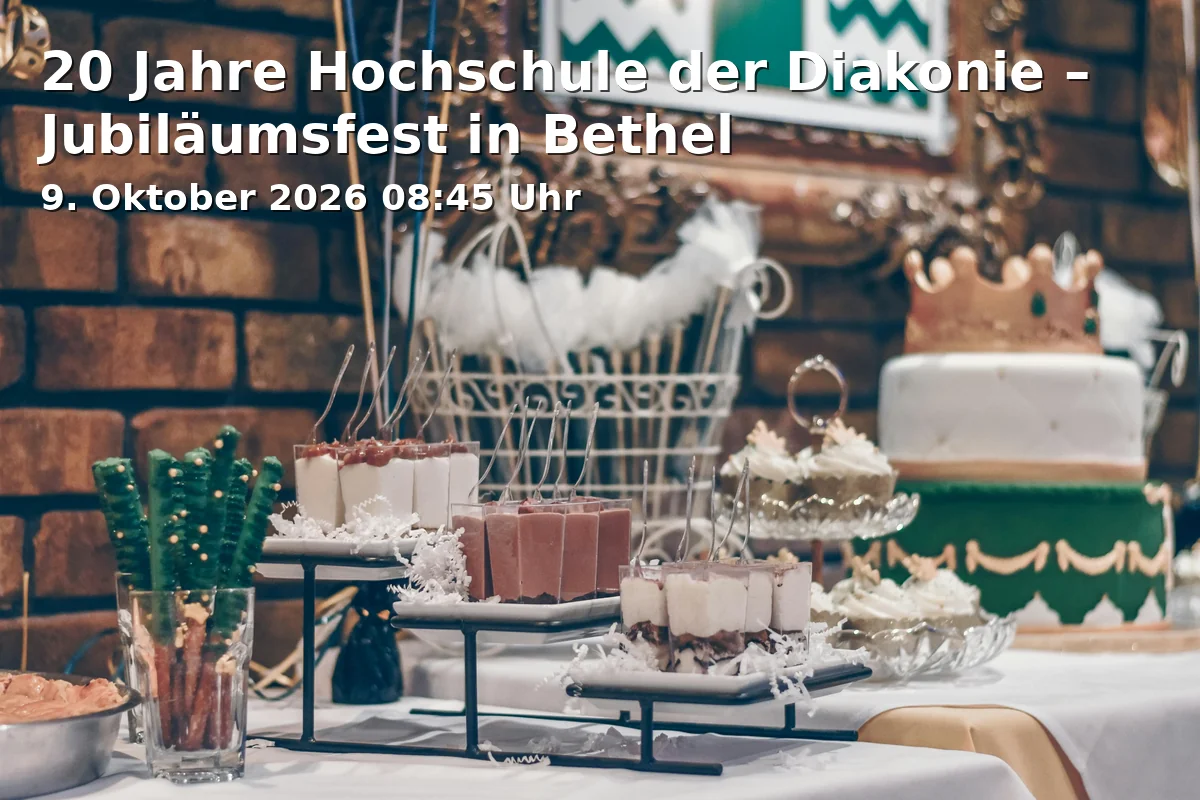 Event: 20 Jahre Hochschule der Diakonie – Jubiläumsfest in Bethel in Assapheum, Bethelplatz 1, 33617 Bielefeld on 9. Oktober 2026