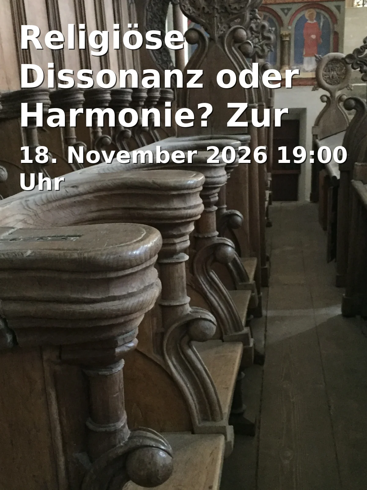 Event: Religiöse Dissonanz oder Harmonie? Zur Vielstimmigkeit von Religionen und der Suche nach Gemeinsamkeiten in Theaterfoyer im Augustinum Dießen am Ammersee, Am Augustinerberg 1, 86911 Dießen am Ammersee on 18. November 2026