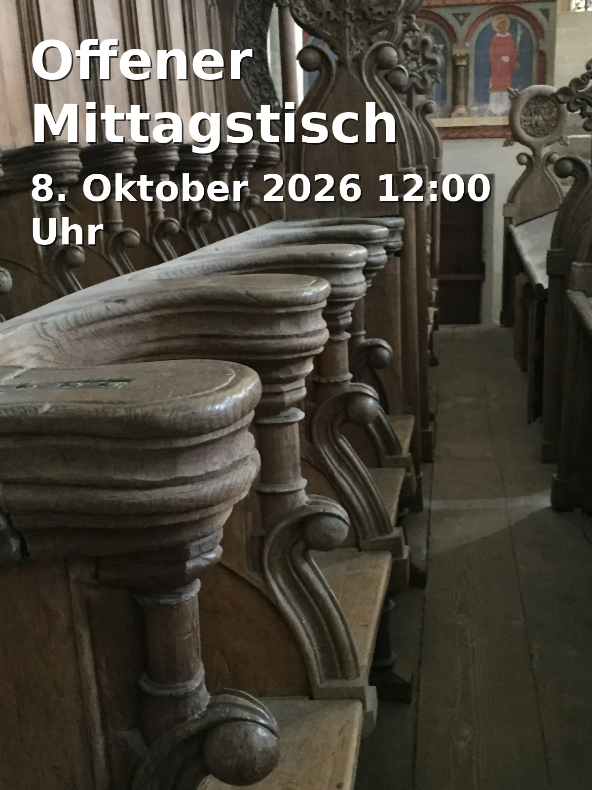 Event: Offener Mittagstisch in Versöhnungskirche, Eisenacher Weg 2, 87700 Memmingen on 8. Oktober 2026
