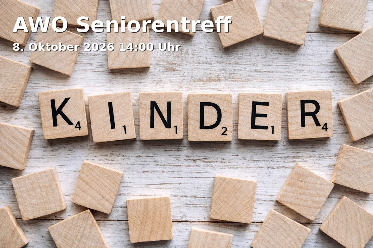 Event: AWO Seniorentreff in Stadtteilzentrum ISAR 12 - Mehrzweckraum EG, Isarstraße 12, 91052 Erlangen on 8. Oktober 2026
