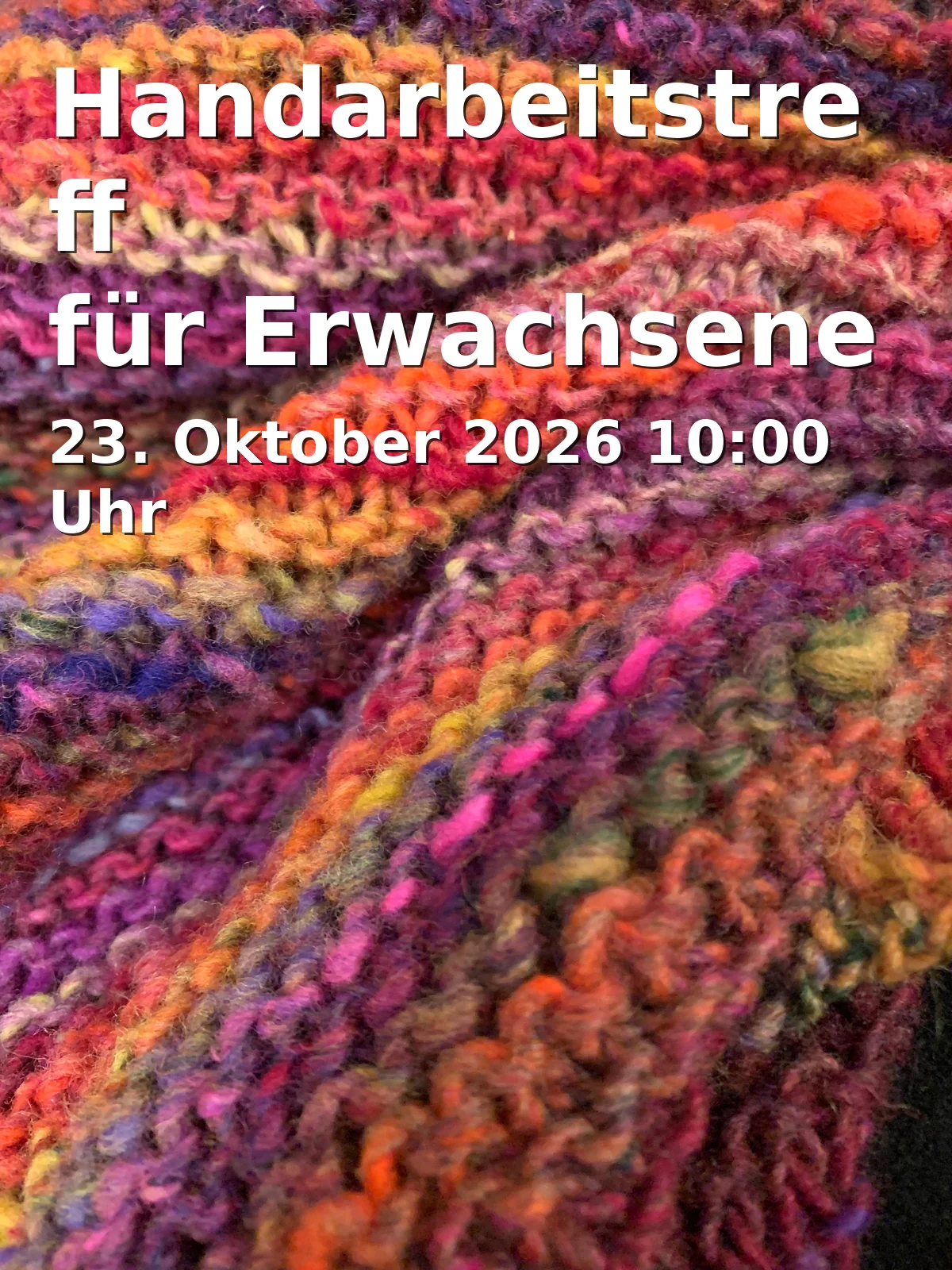 Event: Handarbeitstreff für Erwachsene in Nachbarschaftszentrum Grone, Deisterstraße 10, 37081 Göttingen on 23. Oktober 2026