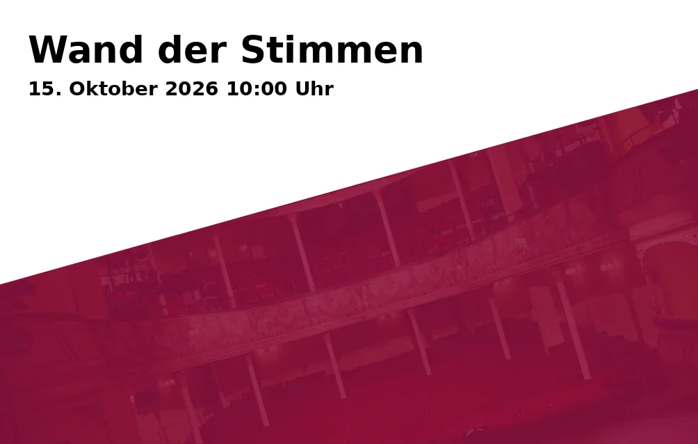 Event: Wand der Stimmen in Wissenswerkstadt Bielefeld - Oval, Wilhelmstraße 3, 33602 Bielefeld on 15. Oktober 2026
