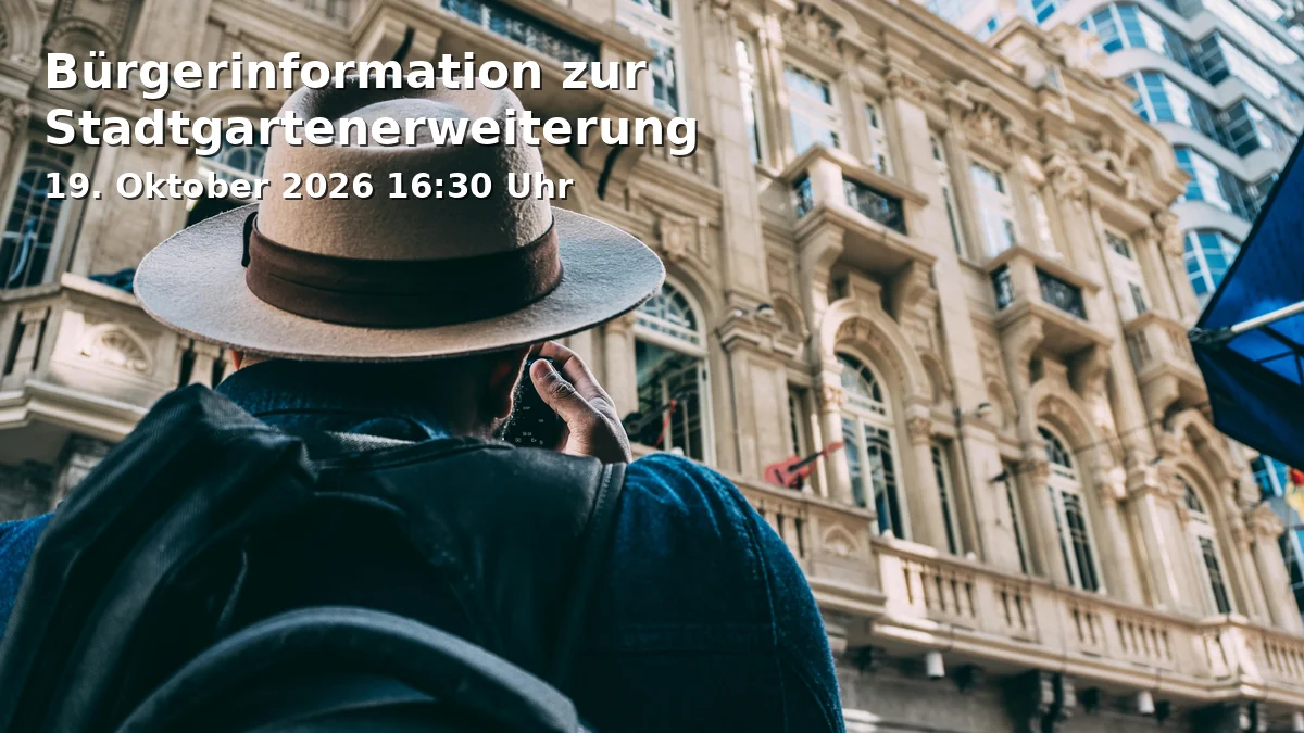 Event: Bürgerinformation zur Stadtgartenerweiterung in Stadtgarten, Treffpunkt Pavillon on 19. Oktober 2026