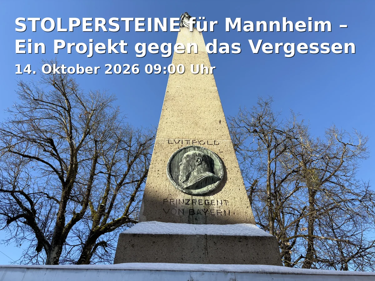 Event: STOLPERSTEINE für Mannheim – Ein Projekt gegen das Vergessen