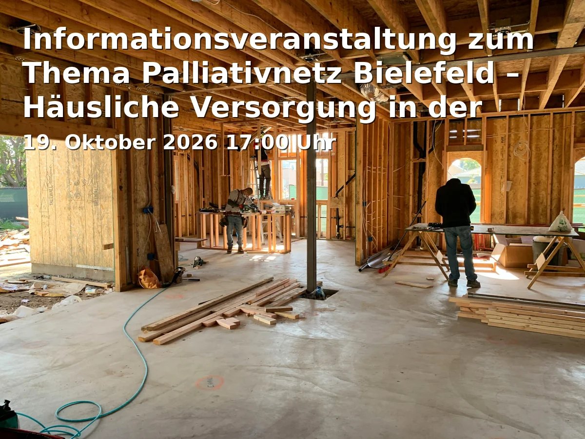 Event: Informationsveranstaltung zum Thema Palliativnetz Bielefeld – Häusliche Versorgung in der letzten Lebensphase in AWO Aktiv-Punkt Jöllenbeck, Dorfstraße 35, 33739 Bielefeld on 19. Oktober 2026