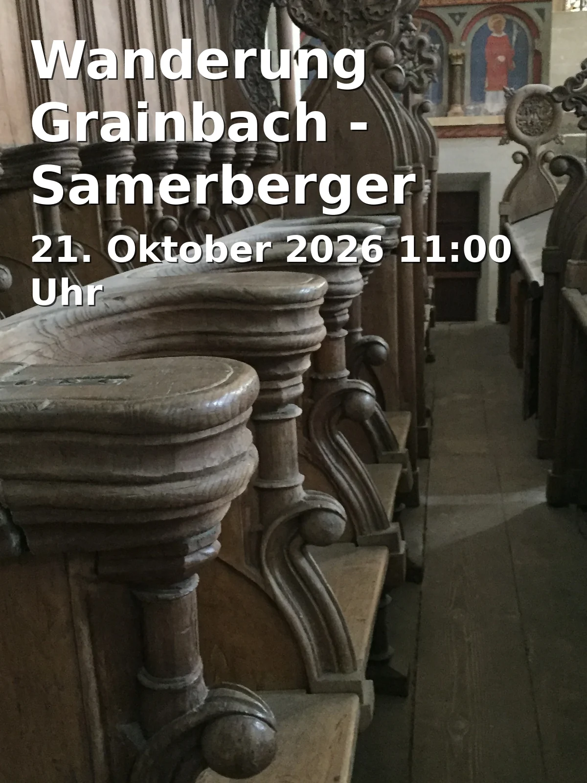 Event: Wanderung Grainbach - Samerberger Vierkirchenweg in Rathaus Bad Feilnbach, Rathausplatz 1, Bad Feilnbach on 21. Oktober 2026