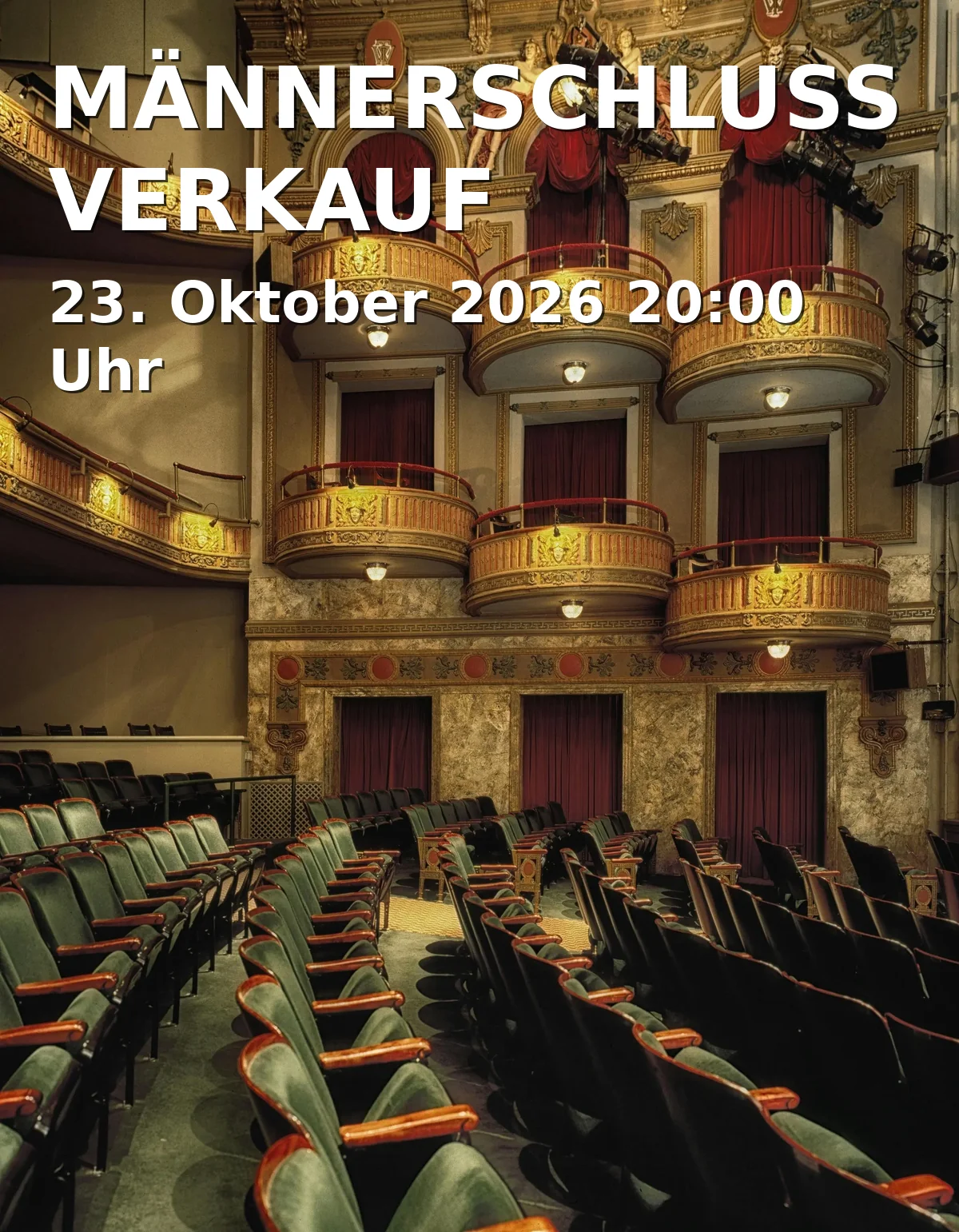 Event: MÄNNERSCHLUSSVERKAUF in Galli Theater in der Amalienpassage, Türkenstraße 86, 80799 München on 23. Oktober 2026