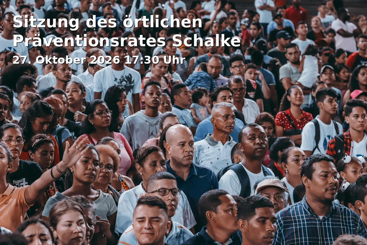 Event: Sitzung des örtlichen Präventionsrates Schalke in AWO Begegnungszentrum, Grenzstraße 47, 45881 Gelsenkirchen on 27. Oktober 2026