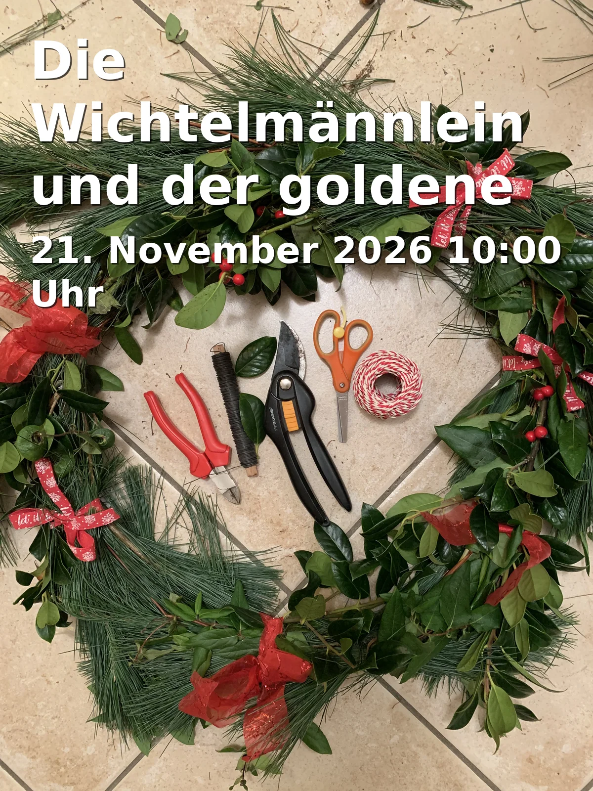 Event: Die Wichtelmännlein und der goldene Schlüssel, Lebkuchenmärchen in Märchenzelt, Sommestraße 30, 86156 Augsburg on 21. November 2026