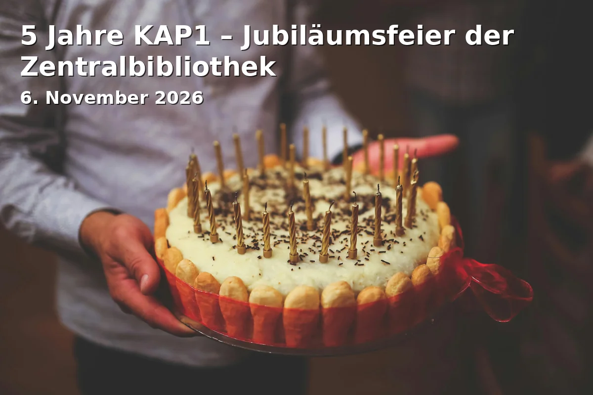 Event: 5 Jahre KAP1 – Jubiläumsfeier der Zentralbibliothek in KAP1, Konrad-Adenauer-Platz 1, 40210 Düsseldorf on 6. November 2026